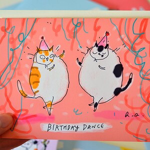 Set of 5 Birthday Cat Cards- Bday Classics - Mixed Set