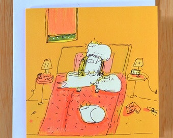 Cat Mom Card- 2 AM - Funny Cat Card - Crazy Cat Lady