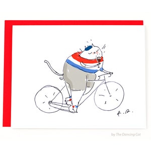 Tour de France Cat Card - Bike Card - Cycling Cat - French