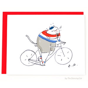 Tour de France Cat Card - Bike Card - Cycling Cat - Français