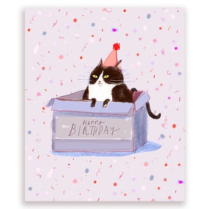 Mixed Set of 4 Birthday Cat Cards- Cat Lover Edition