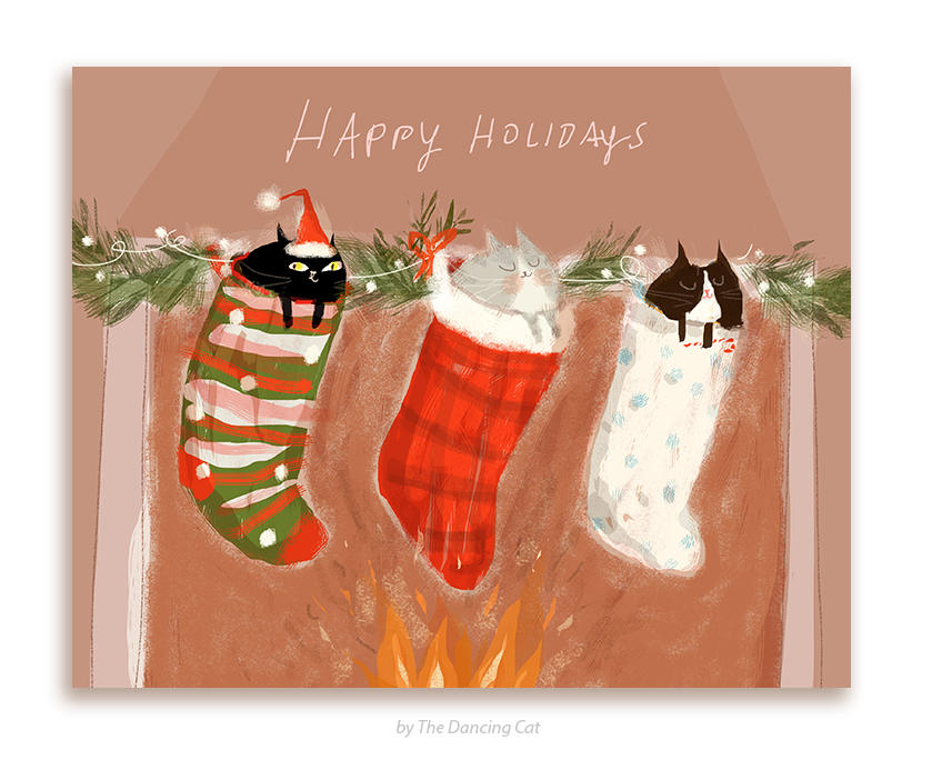 Funny Christmas Cat Card - Stocking Stuffers- Happy Holidays- Christmas Cards - Funny Christmas Card
