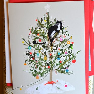 Funny Christmas Card Christmas Tree Cat Cat Christmas Card image 2