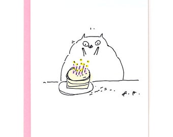 Carte d'anniversaire drôle - Petites mains - Carte d'anniversaire chat