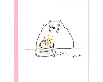 Funny Birthday Card - Wee Hands - Cat Birthday Card