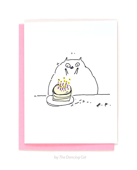 Funny Birthday Card - Wee Hands - Cat Birthday Card
