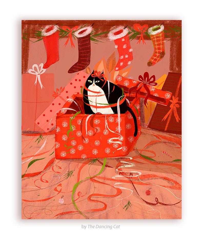 The Gift - Funny Christmas Cat Card