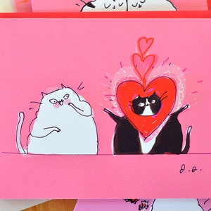 Too Much Love - Cat Card - Love You - Valentine&#39;s Day Card Cat