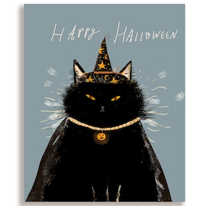 Black Cat Magic Halloween Card