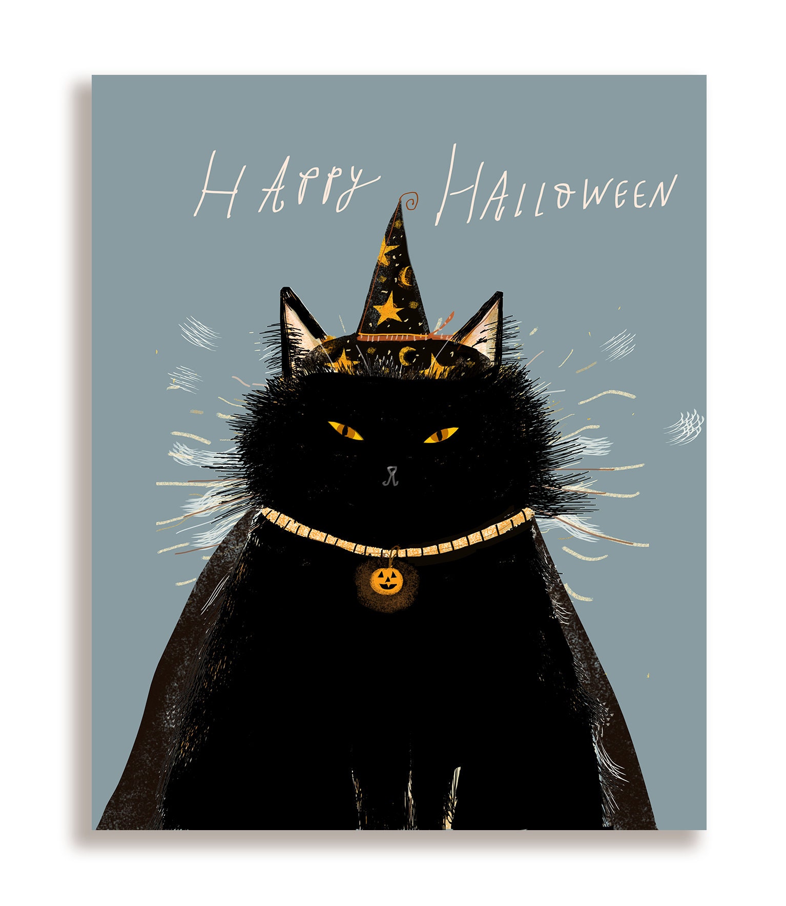 Black Cat Magic Halloween Card