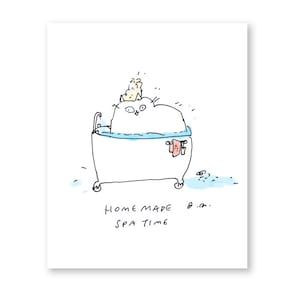 Spa Time Cat Print - Self Care