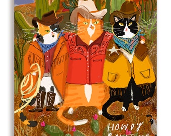 Howdy Pawtner - Cowboykattkort
