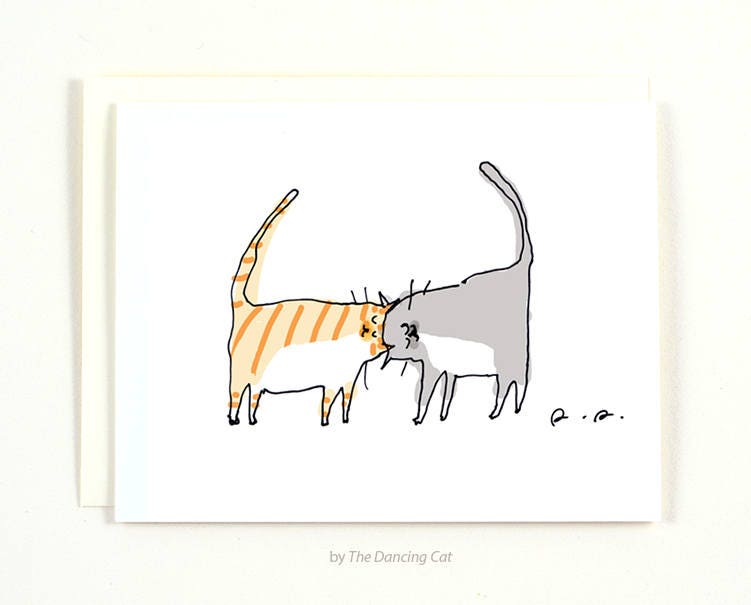 Headbutt Cat Card - Love Card - Funny Cat Card