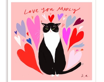 Love You Madly Cat Print