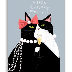 Carte Fabulous - Chat joyeux anniversaire