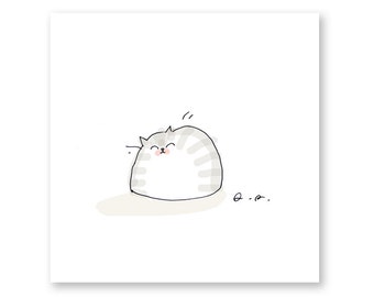 Happy Cat Print- Cute Cat Art- Art for Cat Lover