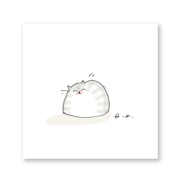 Happy Cat Print- Cute Cat Art- Art for Cat Lover