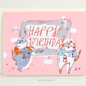 Happy Birthday Card Cat - Sign Painters - Cat Birthday Card - Birthday Card for Artist