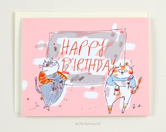 Happy Birthday Card Cat - Sign Painters - Cat Birthday Card - Birthday Card for Artist