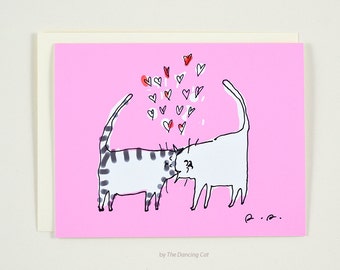 Headbutt Cat Card Pink - Love Card - Cat Card - Love You