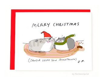 Funny Christmas Card - Cat Turd Christmas Card - Christmas Cat Card