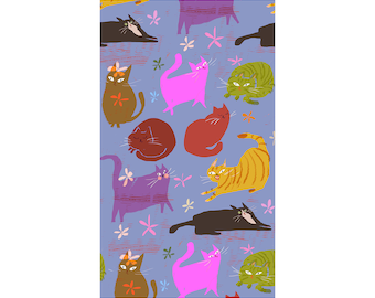 Cat iPhone Wallpaper - Blue - Digital Download - Screensaver -Digital Wallpaper