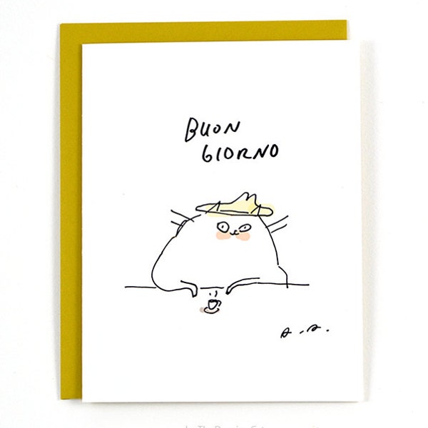 Buon Giorno- Cat Card - Italie - Coffee Card