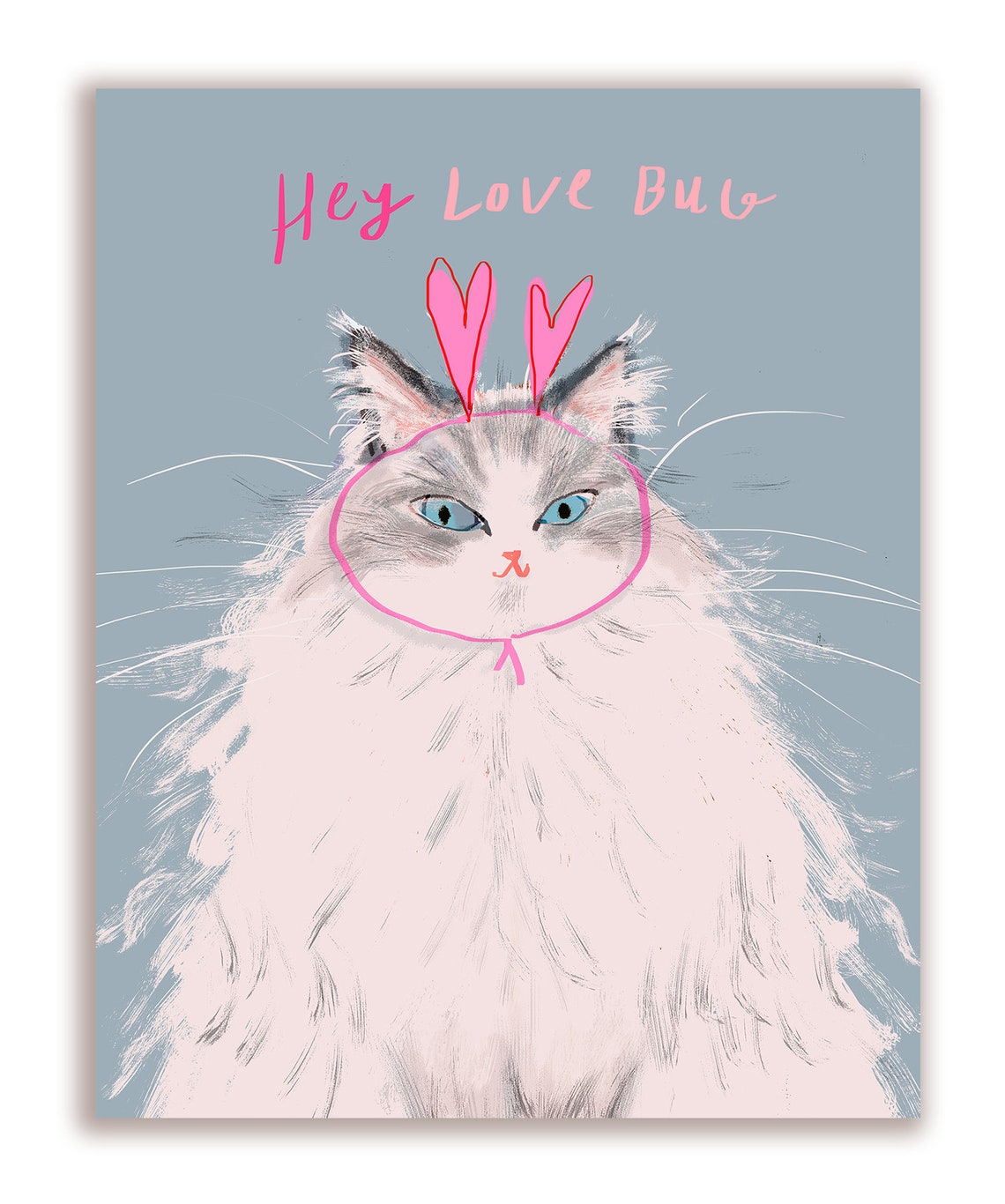 Hey Love Bug - Valentine's Day Card - Cat - Etsy