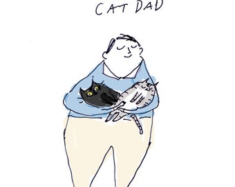 Best Cat Dad Print - Cat Dad Gift