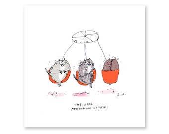 The Ride- Adrenaline Junkies- Cat Print - Funny Cat Art
