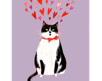 Tuxedo Cat Love Card