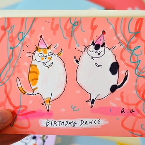 Birthday Dance - Funny Birthday Card - Birthday Cat Card - Cat Mom or Cat Dad Birthday- Cat Lover image 2