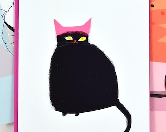 Pink Hat Cat Card - Women's Rights - Protest Card