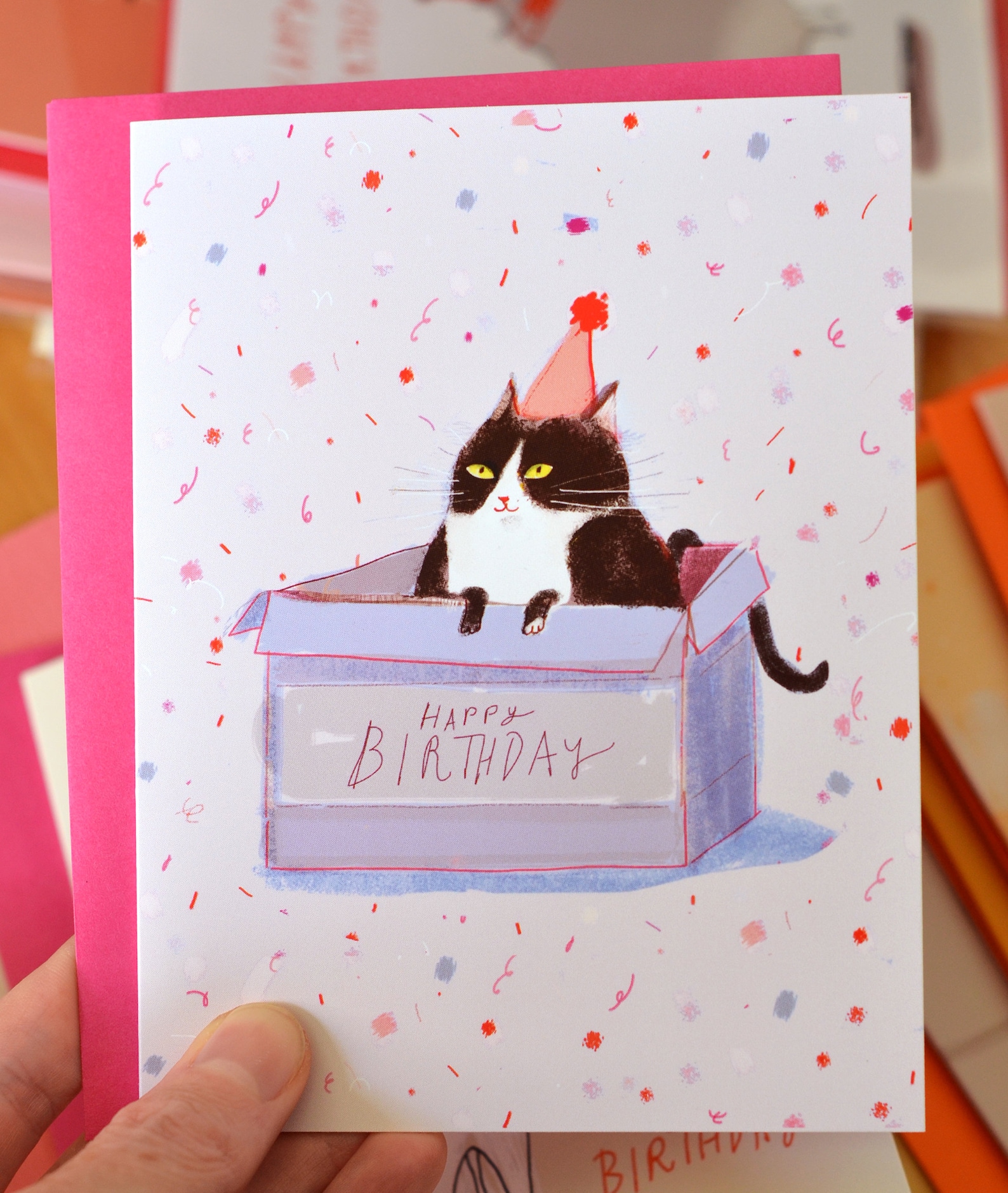 Happy Birthday Cat Card - Birthday Box - Funny Birthday Card - Etsy