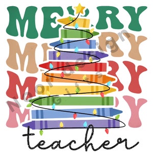 Merry teacher PNG, Teacher christmas PNG, Teacher SweaterShirts, Christmas Gifts, Merry Christmas Png, Sublimation Design Digital Download
