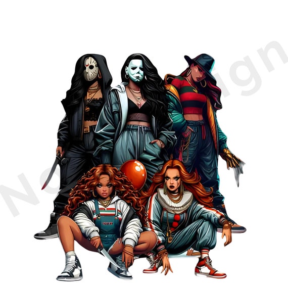 Horror Friend Png, Halloween Vibes Png, Friends Horror Movie Png, Girls Movie Killer Png, Scary Halloween Png, Retro Halloween Png