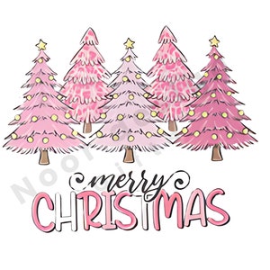 Pink Merry Christmas PNG files for sublimation | Merry Christmas tree PNG | Christmas sublimation designs downloads | Christmas PNG designs