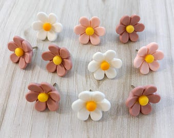 Mini Floral Push Pins // Colourful Stationary // Tacks // Cork Board Pins // Teenager Gifts // Stationary // Office Supplies // Daisy Flower