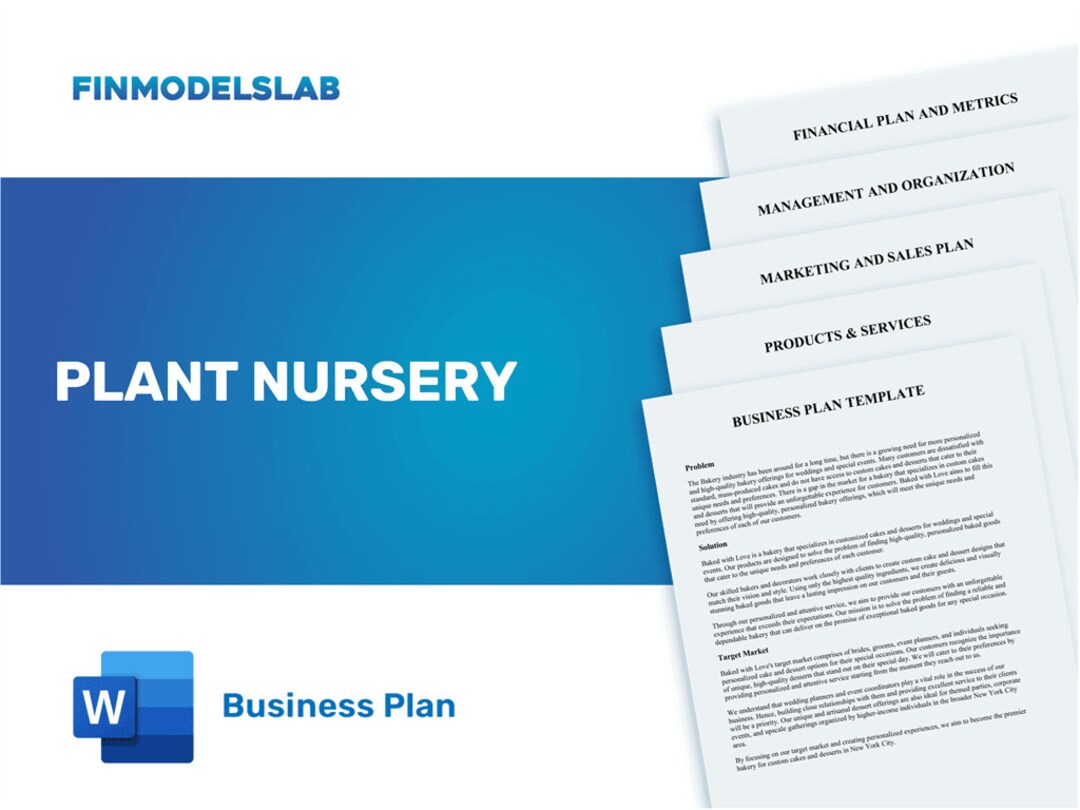 Plant Nursery Business Plan Template Comprehensive & Customizable Etsy