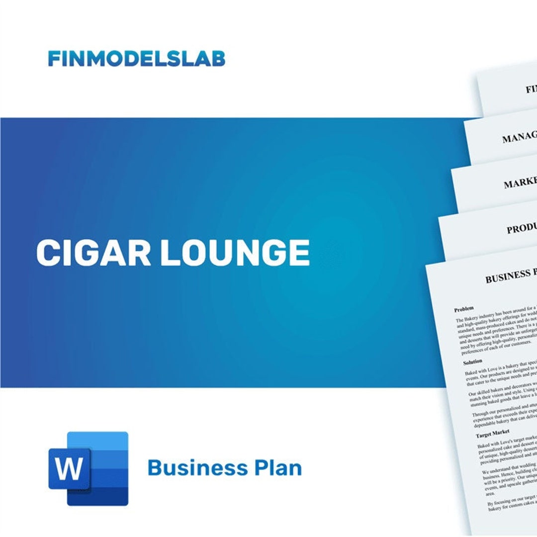 Cigar Lounge Business Plan Template - Comprehensive & Customizable - Etsy