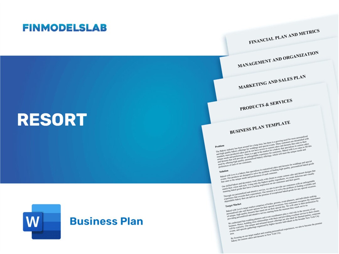 Resort Business Plan Template - Comprehensive & Customizable - Etsy