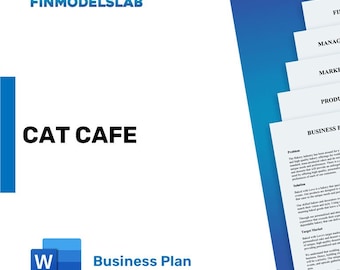 Cat Cafe Business Plan Template - Comprehensive & Customizable