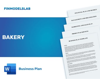 Modèle de plan d'entreprise de boulangerie - complet et personnalisable
