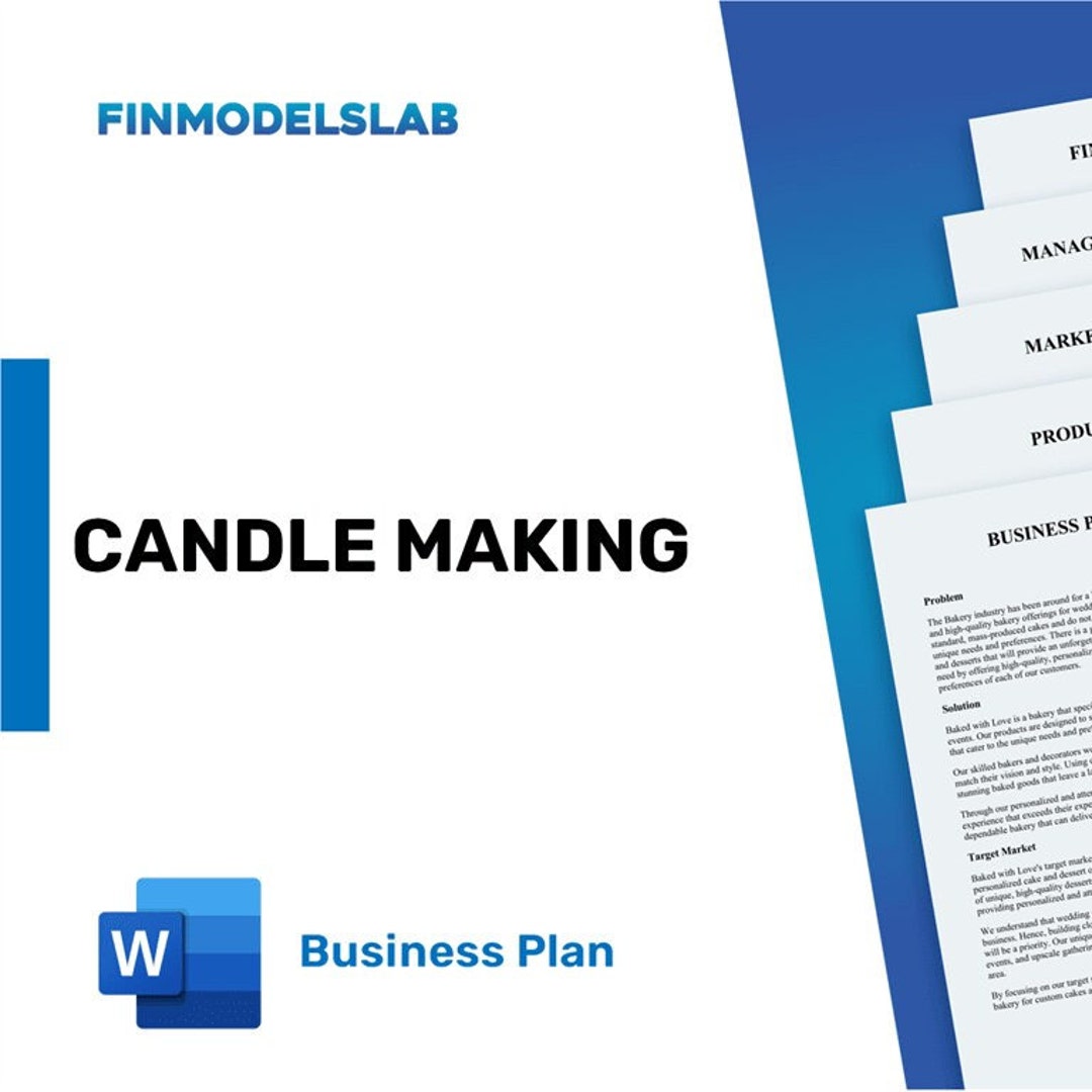 Candle Making Business Plan Template - Comprehensive & Customizable - Etsy