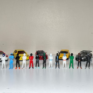 1/64 Scale Racer Figure Set - 15pcs
