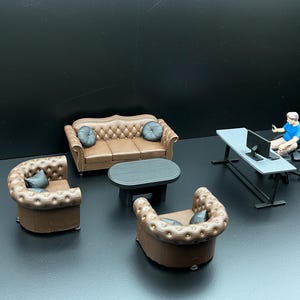 1/18スケールジオラマオフィスセット - 高品質樹脂プリント