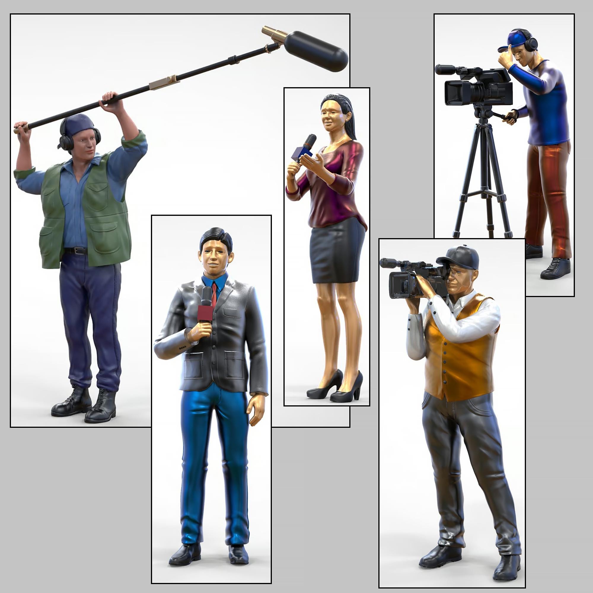 Conceptual People Photography　ロビン・セルマン 1/18 Scale Cameraman Photographer and Reporter Figure Set - Etsy