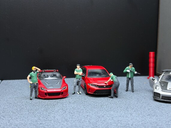 1/64 Scale Car Mechanic Figure - Hotwheels Diorama Accessories - Etsy