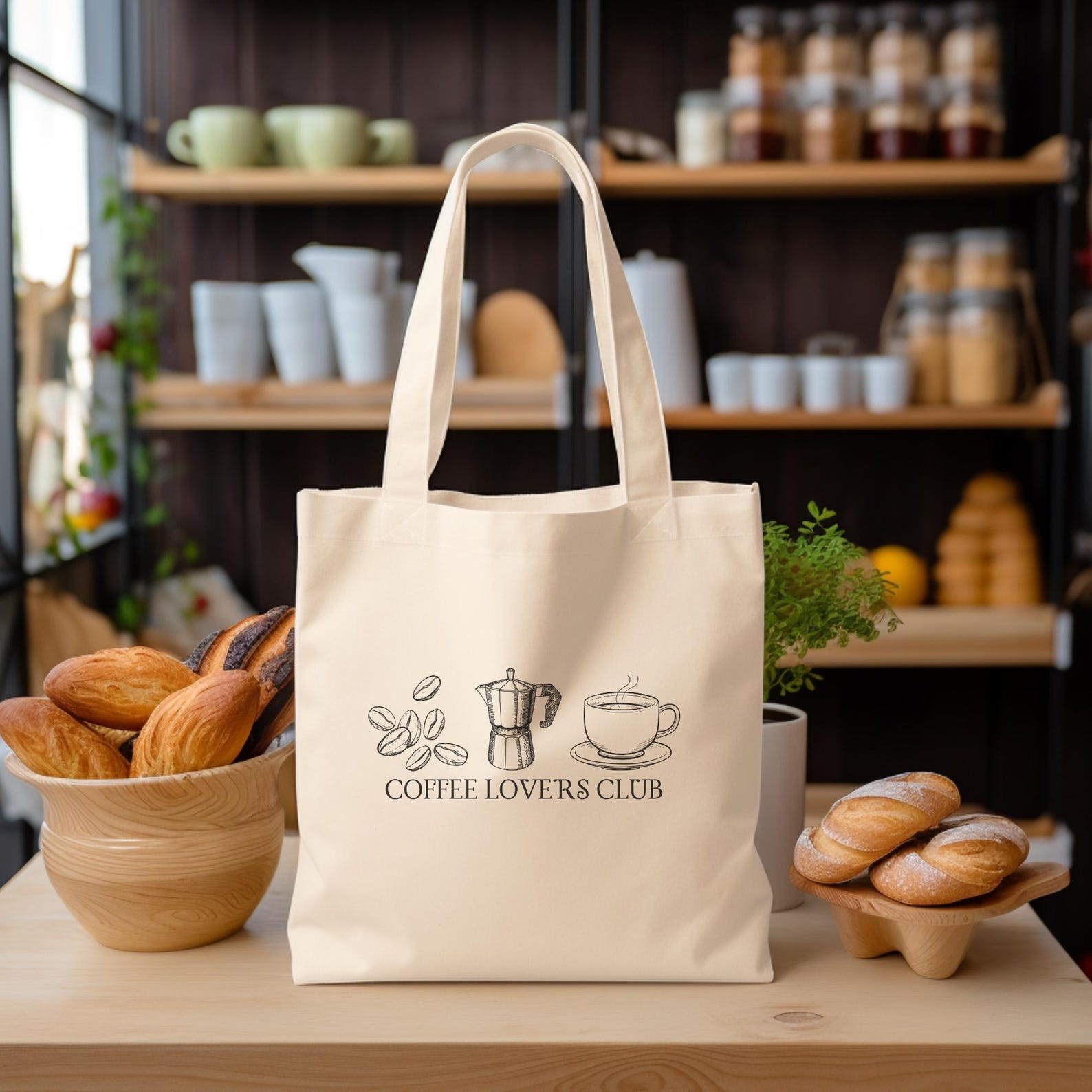 Coffee Lovers Club Tote Bag Coffee Tote Bag Coffee Lover Gift Tote ...