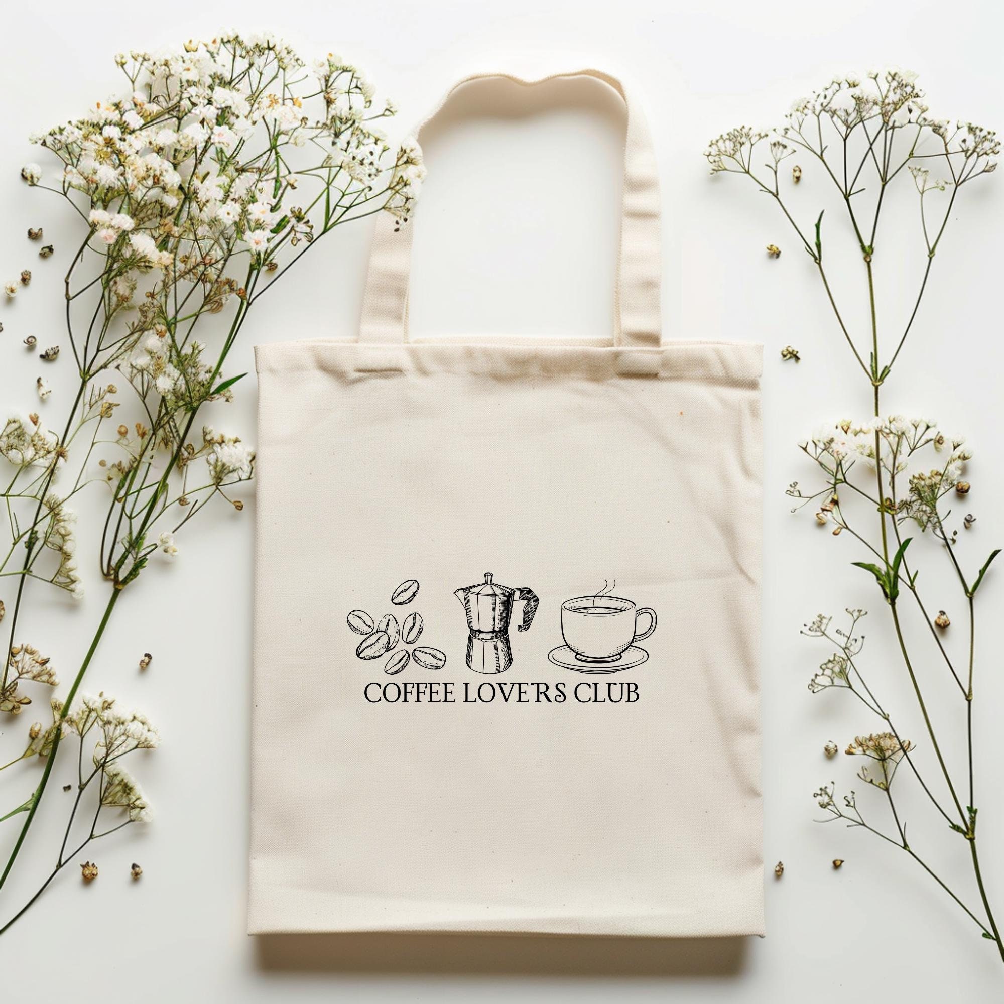 Coffee Lovers Club Tote Bag Coffee Tote Bag Coffee Lover Gift Tote ...